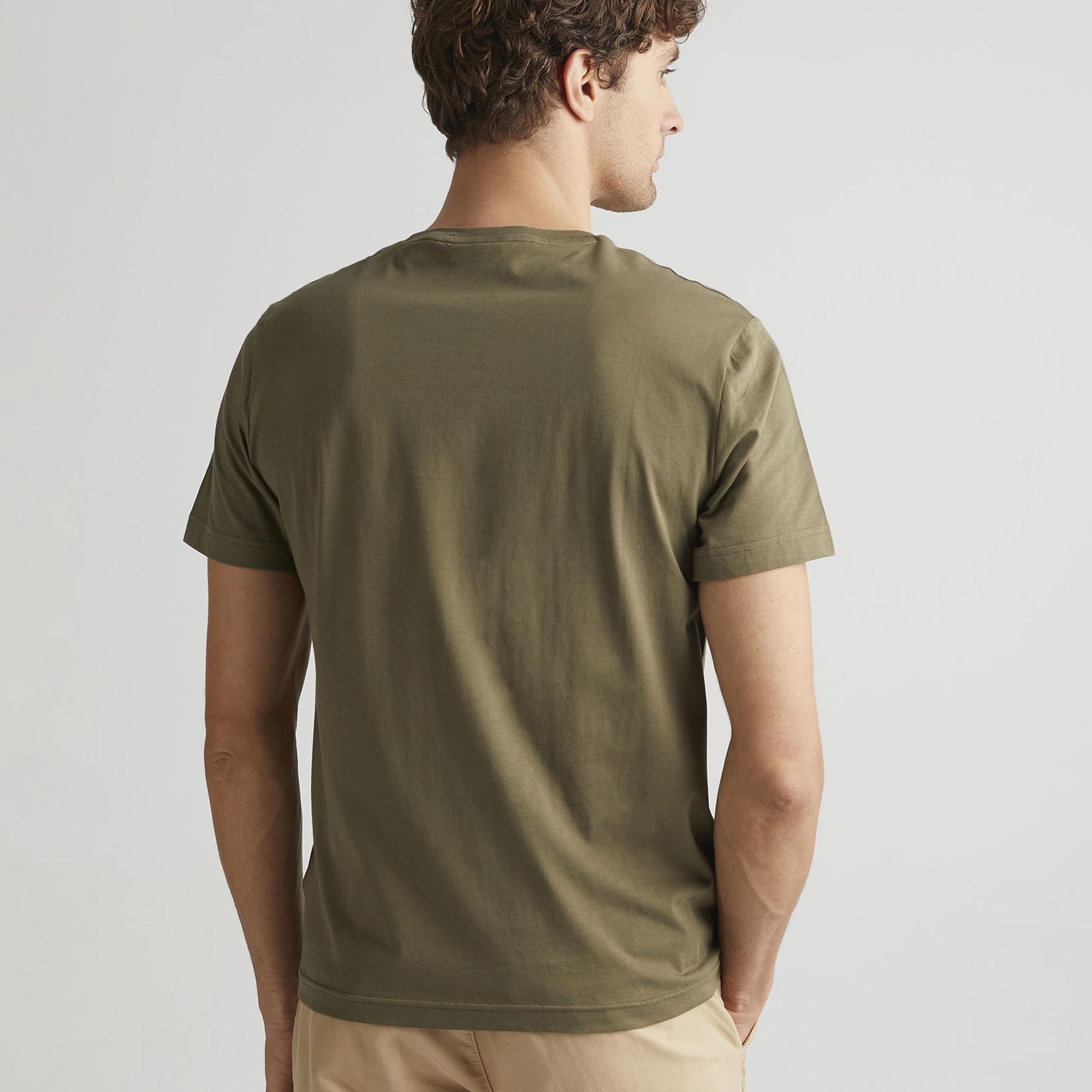 GANT Erkek Yeşil Regular Fit Bisiklet Yaka Logolu T-shirt
