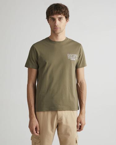  GANT Erkek Yeşil Regular Fit Bisiklet Yaka Logolu T-shirt