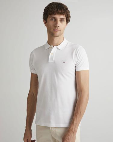  GANT Erkek Beyaz Slim Fit Polo