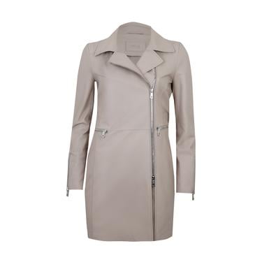  Adrina Krem Kadın Deri Trençkot