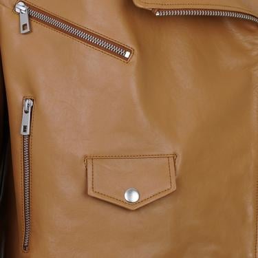  Albinia Kahve Kadın Deri Biker Ceket