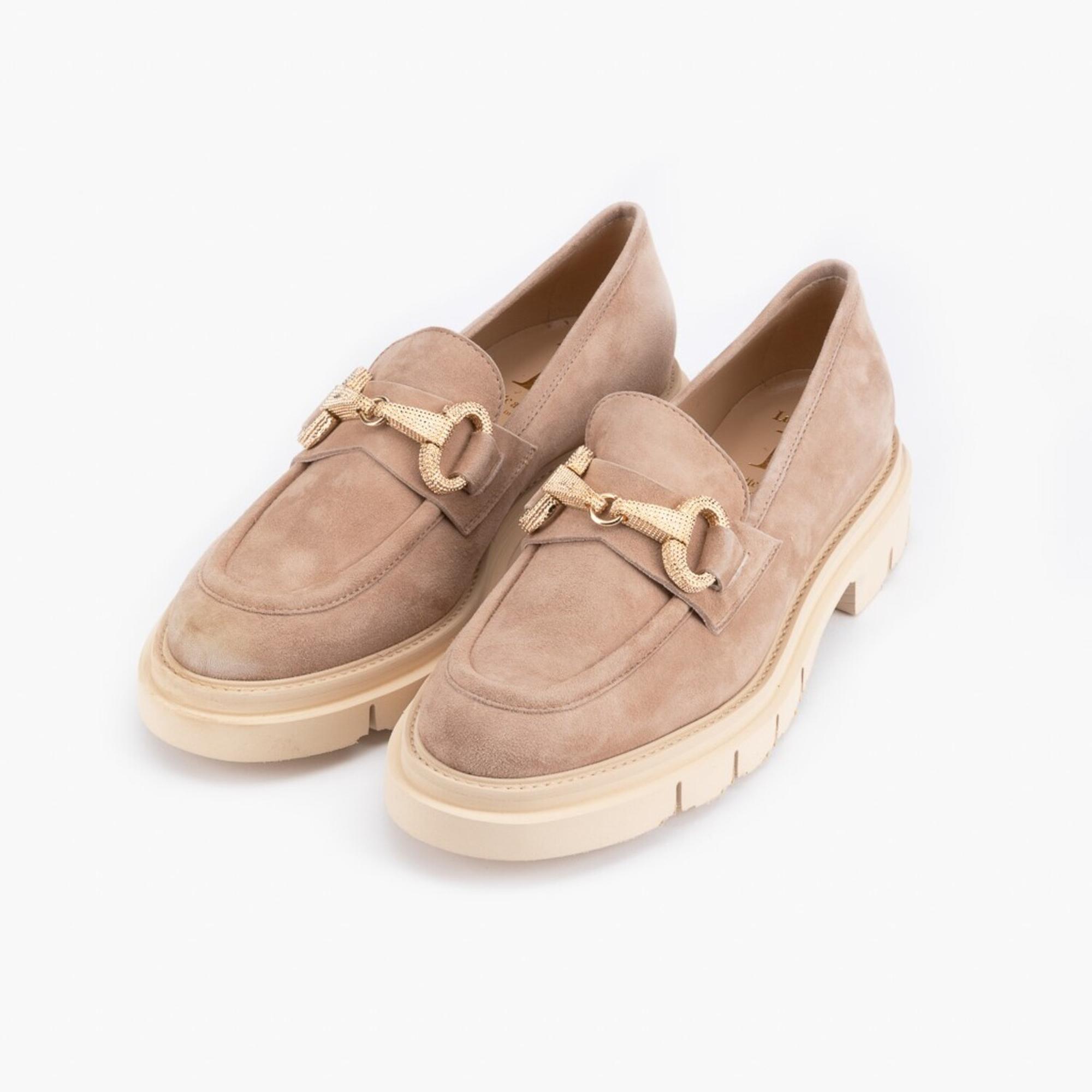 Luca Grossi Bej Kadın Toka Detaylı Loafer