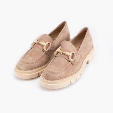  Luca Grossi Bej Kadın Toka Detaylı Loafer