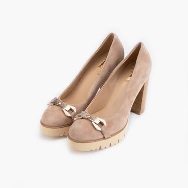  Luca Grossi Bej Kadın Topuklu Loafer