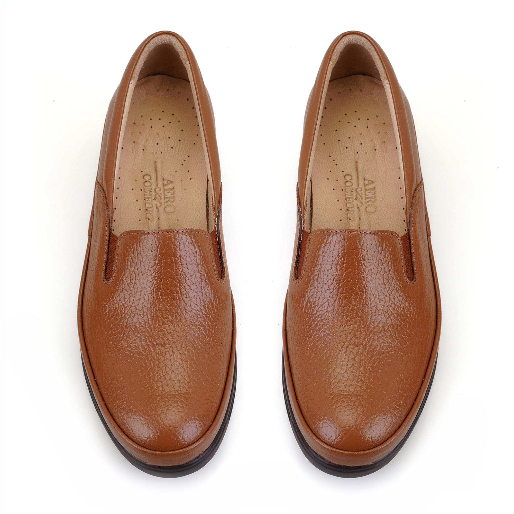 Kadın Taba Dolgu Topuklu Deri DesaComfort Günlük Ayakkabı