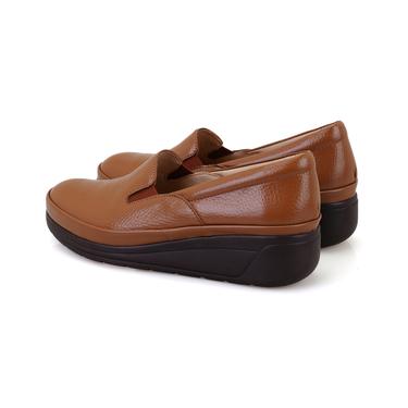  Kadın Taba Dolgu Topuklu Deri DesaComfort Günlük Ayakkabı