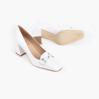 Luca Grossi Beyaz Kadın Topuklu Loafer