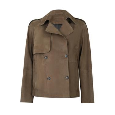  Abree Yeşil Kadın Süet Deri Ceket