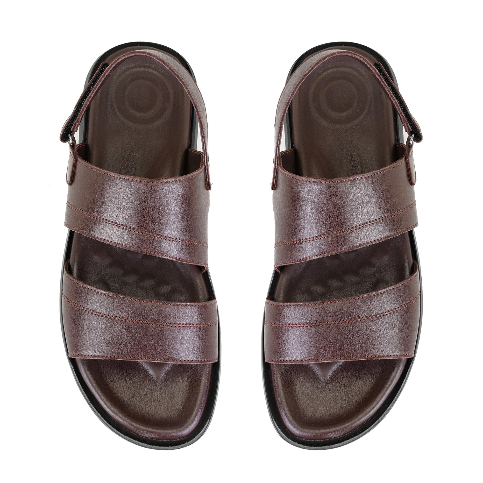 Jack Kahve Erkek Deri Sandalet