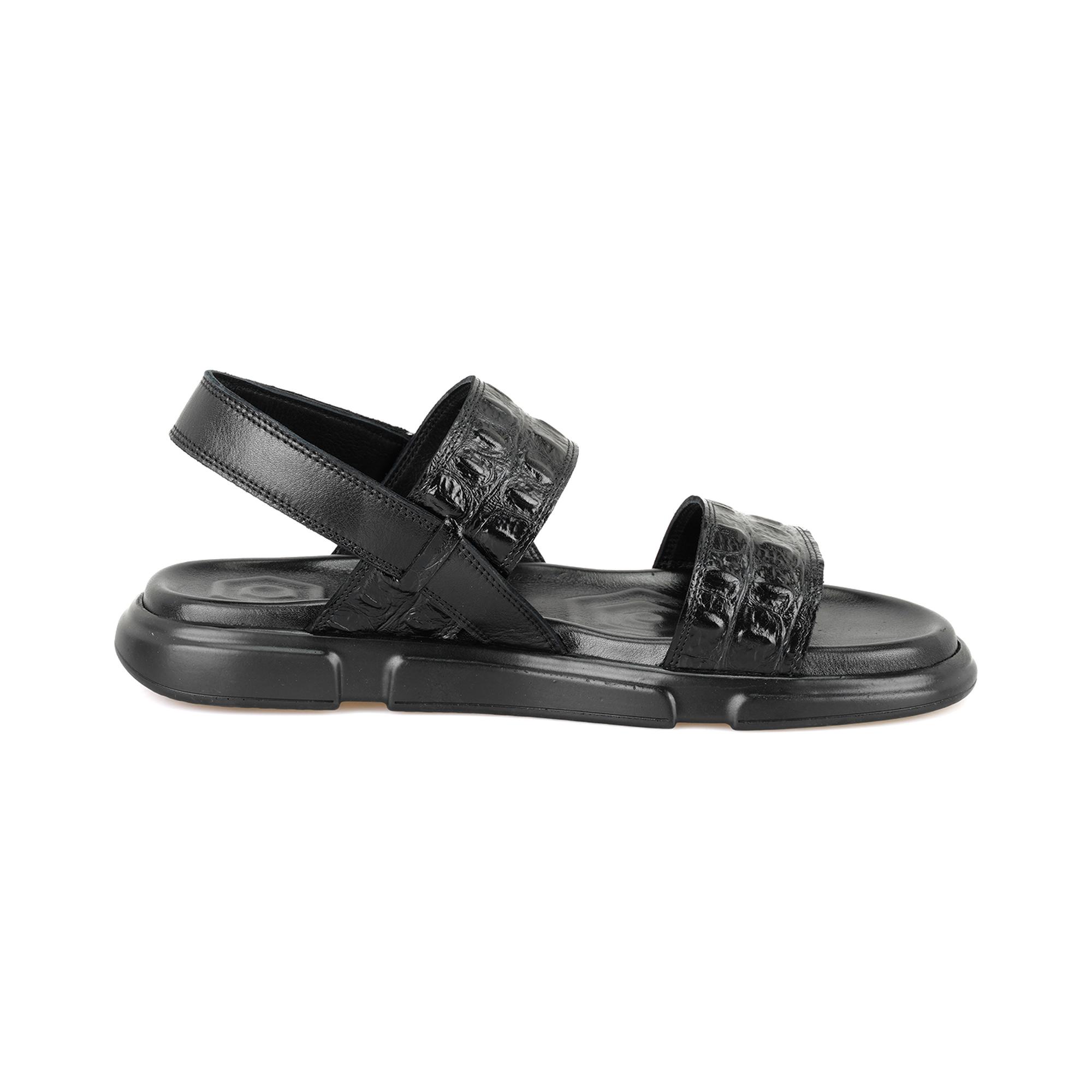 Ellery Siyah Erkek Deri Sandalet