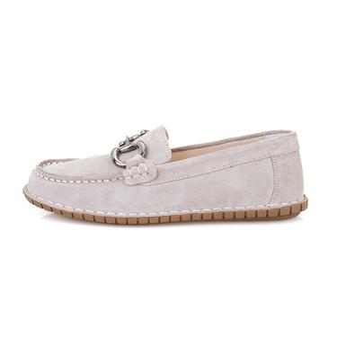  Kadın Gri Toka Aksesuarlı DesaComfort Süet Deri Loafer