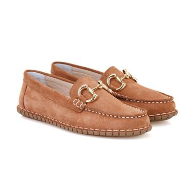  Kadın Kahve Toka Aksesuarlı DesaComfort Süet Deri Loafer