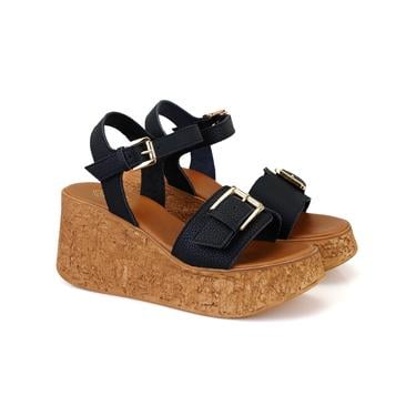  Kadın Siyah Topuklu Deri Sandalet