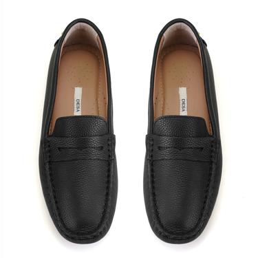  Kadın Siyah Deri Loafer