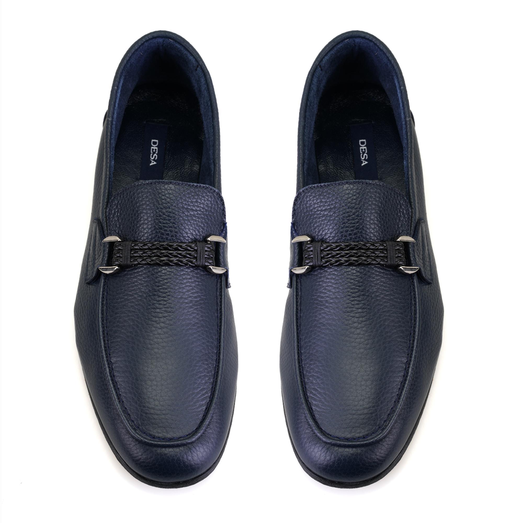 Drake Lacivert Erkek Deri Loafer