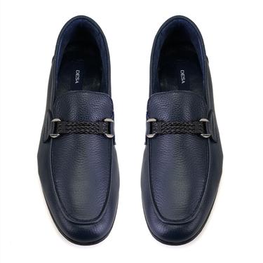  Drake Lacivert Erkek Deri Loafer