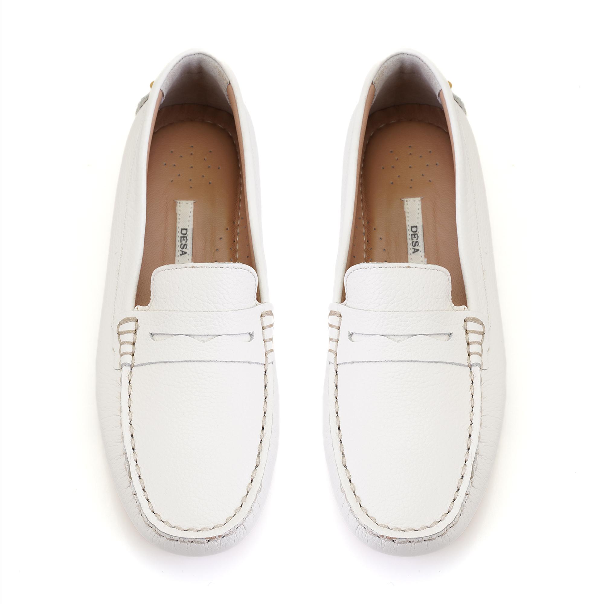 Kadın Beyaz Deri Loafer