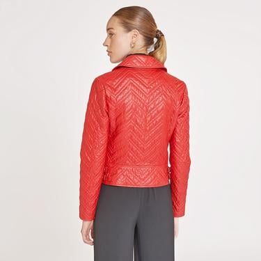  Riccarda Kadın Deri Biker Mont