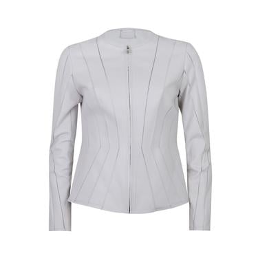  Bienna Beyaz Kadın Panelli Deri Ceket