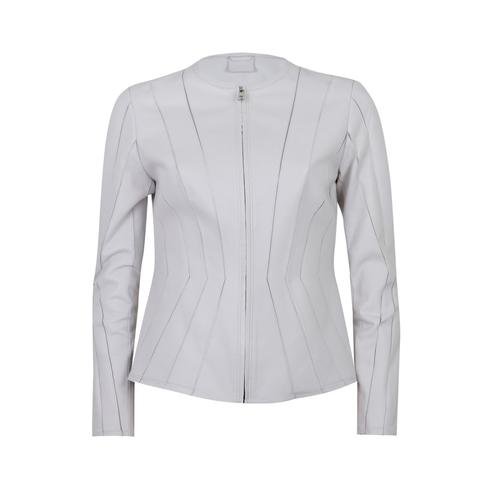  Bienna Beyaz Kadın Panelli Deri Ceket