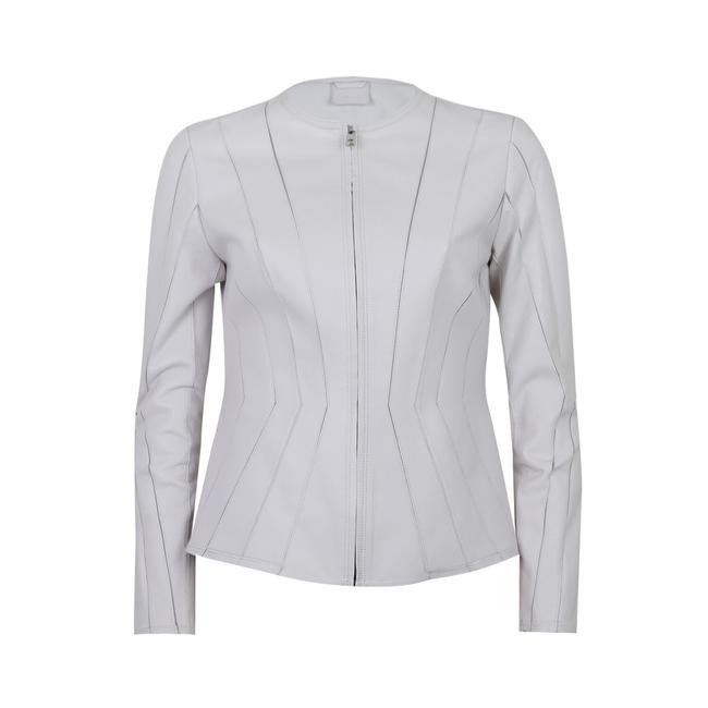  Bienna Beyaz Kadın Panelli Deri Ceket