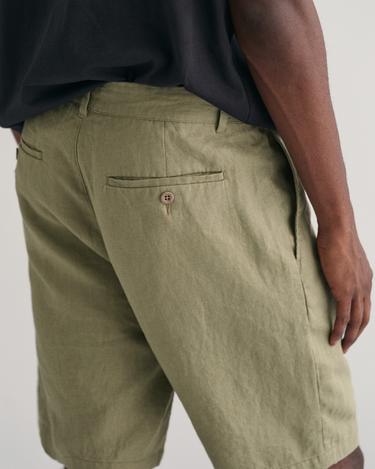  GANT Erkek Yeşil Relaxed Fit Keten Şort