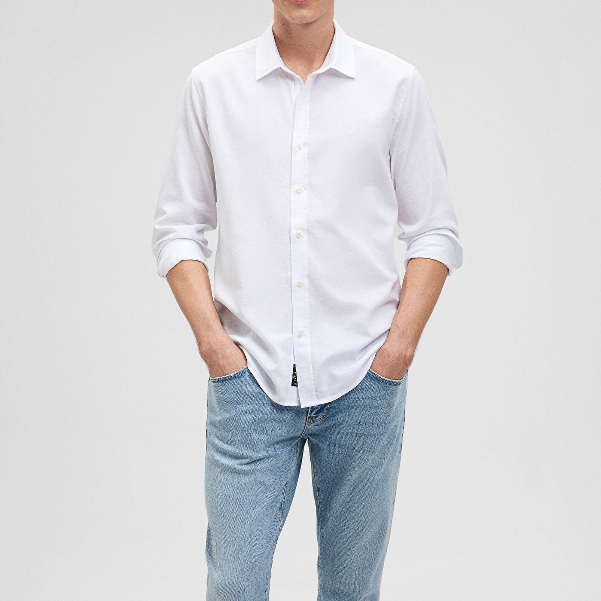 Mavi Beyaz Gömlek Slim Fit / Dar Kesim 0211030-620