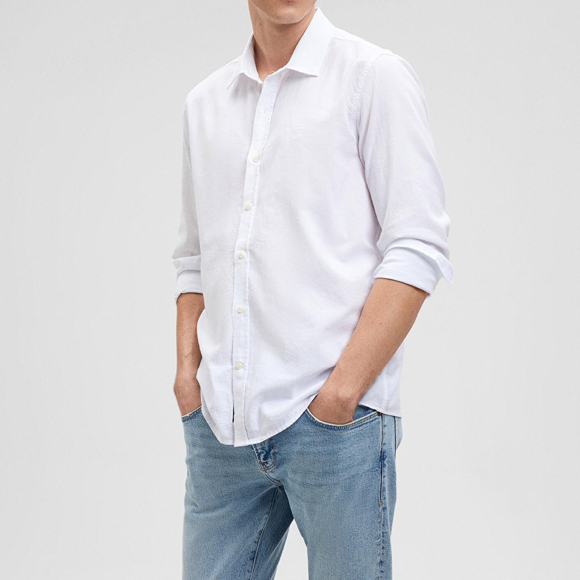 Mavi Beyaz Gömlek Slim Fit / Dar Kesim 0211030-620