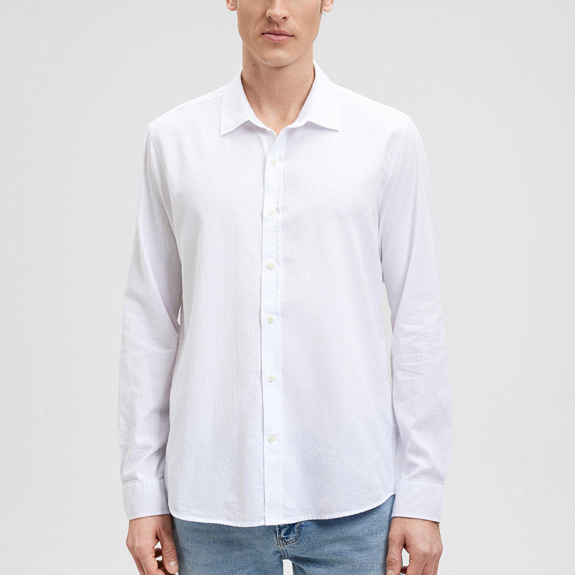 Mavi Beyaz Gömlek Slim Fit / Dar Kesim 0211030-620