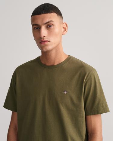  GANT Erkek Yeşil Regular Fit Bisiklet Yaka T-Shirt
