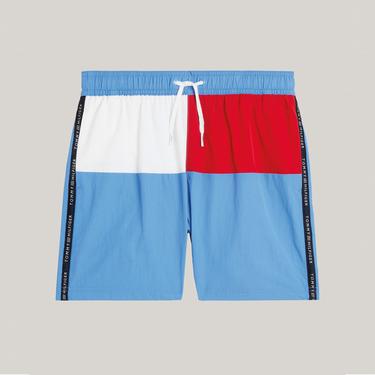  Tommy Hilfiger Medium Drawstring Erkek Çocuk Mavi Mayo Şort