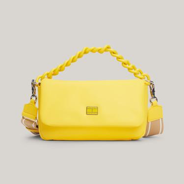  Tommy Jeans City-Wide Flap Kadın Sarı Omuz Çantası