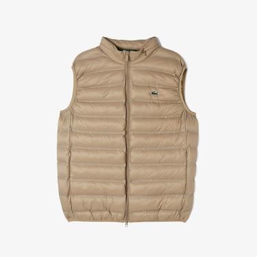  Erkek Slim Fit Kapüşonlu Bej Yelek