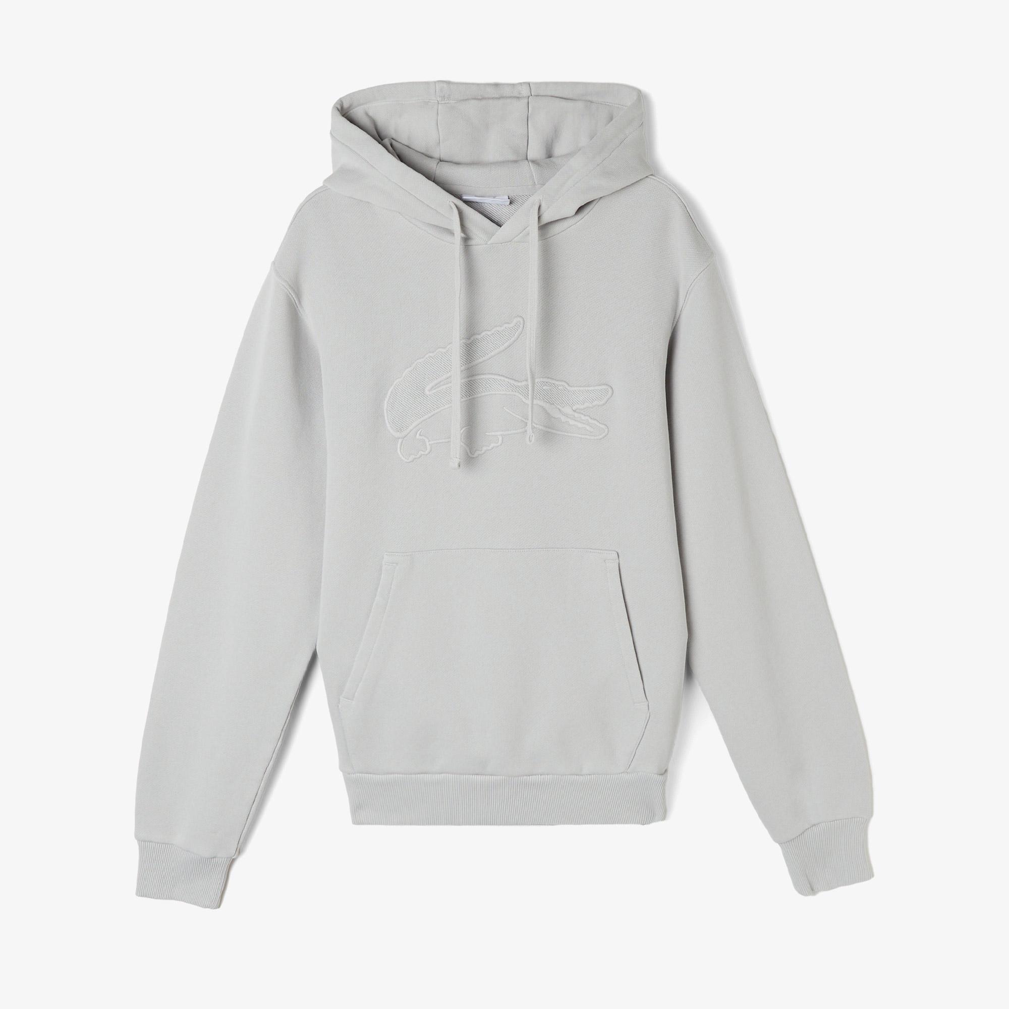 Erkek Relaxed Fit Kapüşonlu Gri Sweatshirt