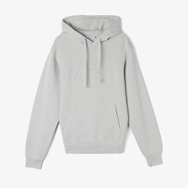  Erkek Relaxed Fit Kapüşonlu Gri Sweatshirt