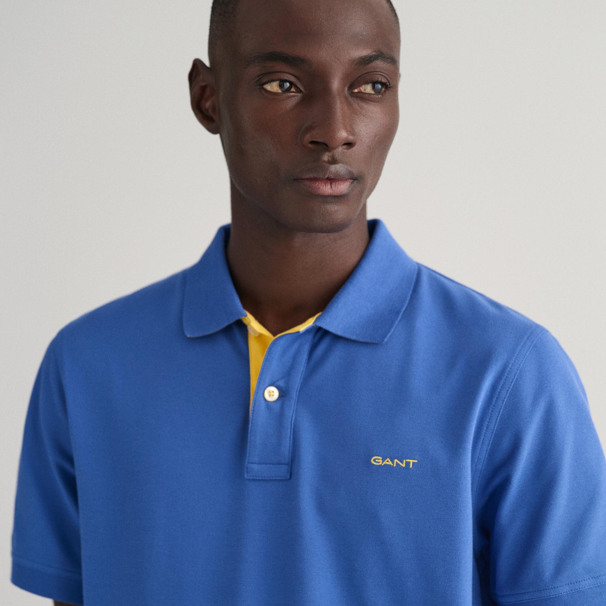 GANT Erkek Mavi Regular Fit Polo