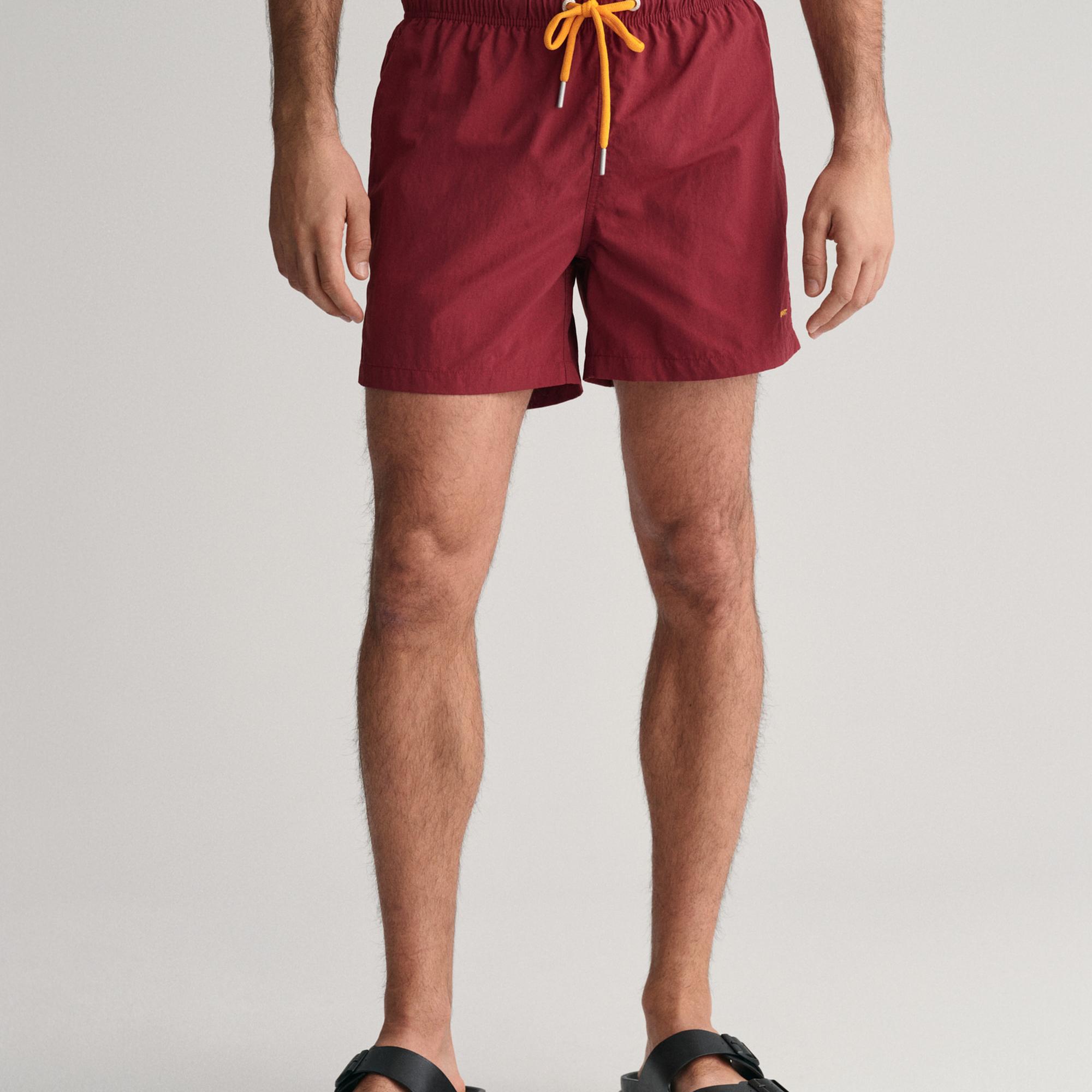 GANT Erkek Bordo Regular Fit Mayo Şort