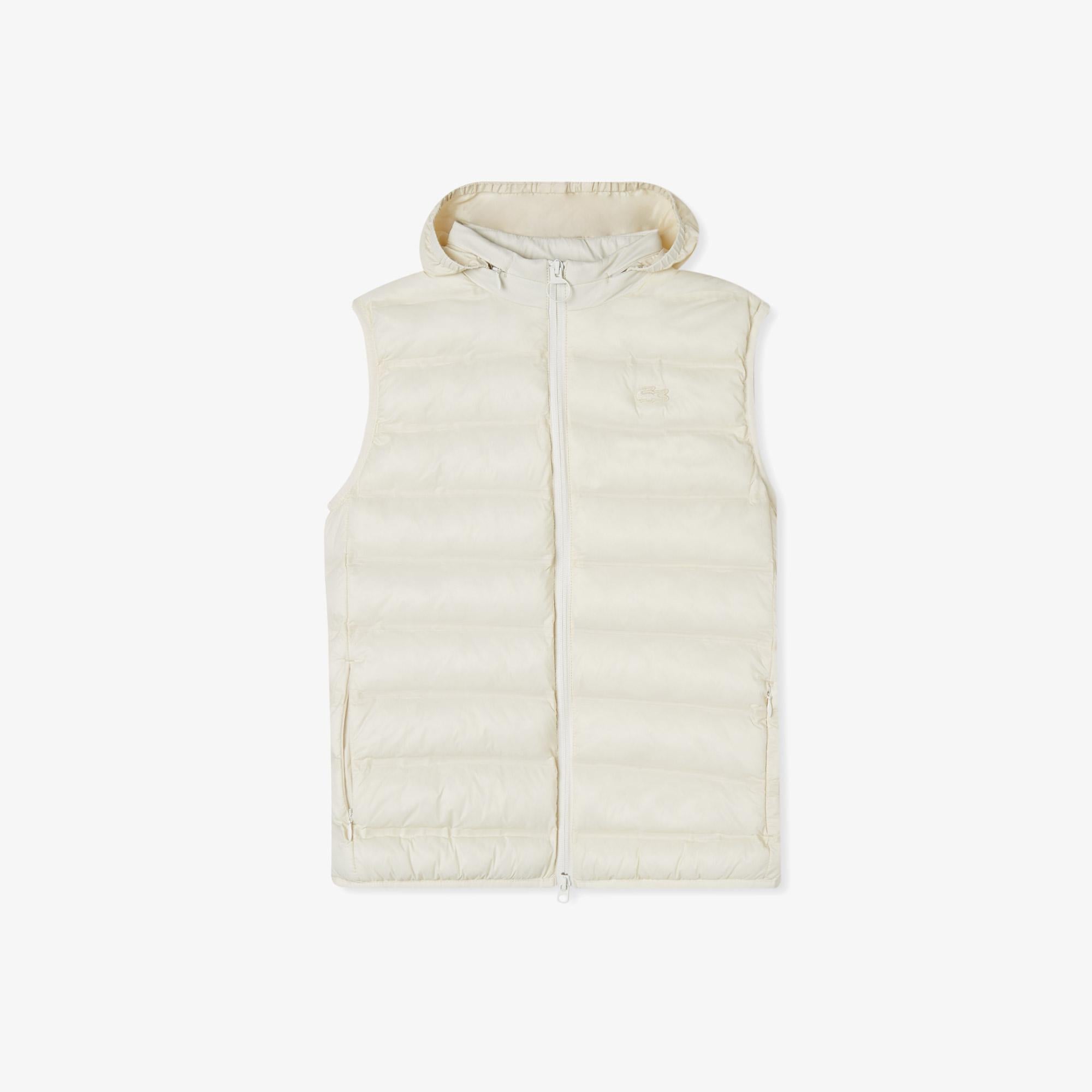 Kadın Dik Yaka Kapitone Beyaz Yelek