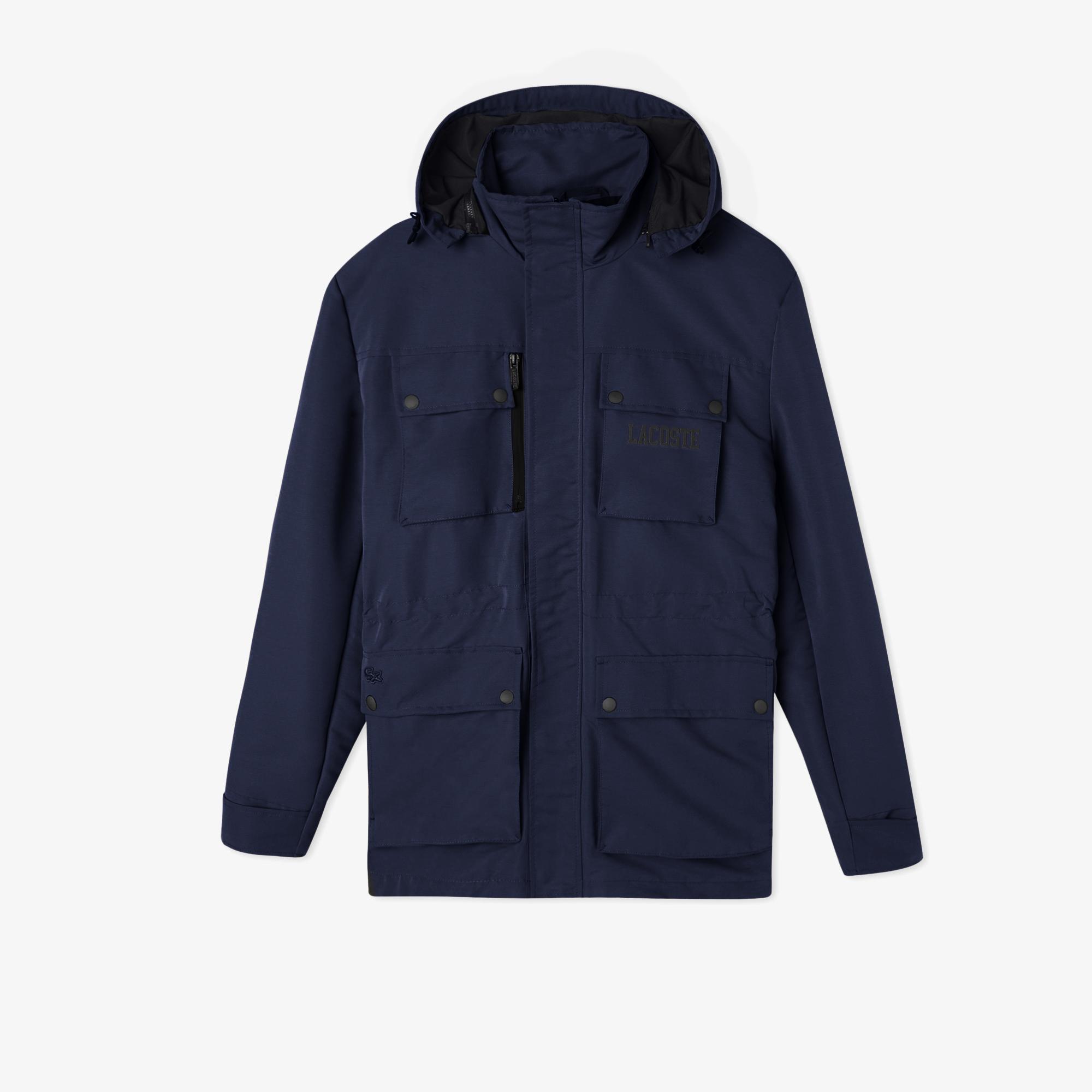 Erkek Kapüşonlu Lacivert Mont