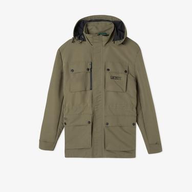  Erkek Kapüşonlu Haki Mont