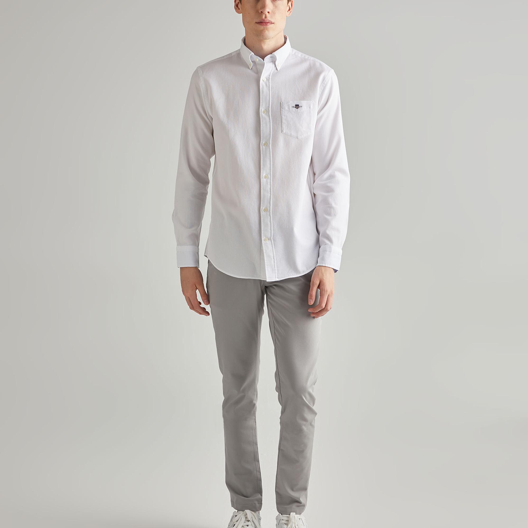 GANT Erkek Krem Regular Fit Düğmeli Yaka Gömlek