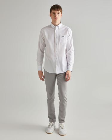  GANT Erkek Krem Regular Fit Düğmeli Yaka Gömlek