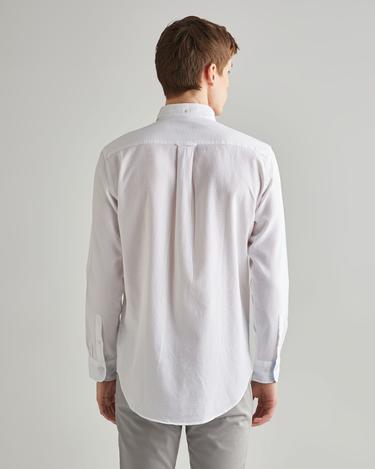  GANT Erkek Krem Regular Fit Düğmeli Yaka Gömlek