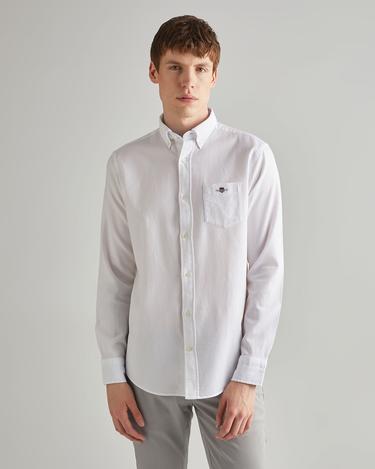  GANT Erkek Krem Regular Fit Düğmeli Yaka Gömlek