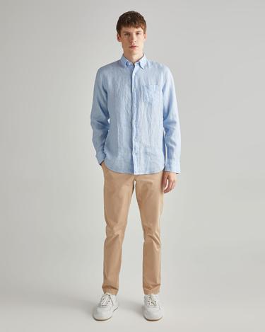  GANT Erkek Mavi Regular Fit Keten Gömlek