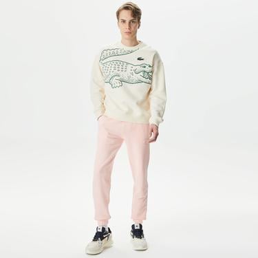  Lacoste Embroidered Kadın Pembe Eşofman Altı