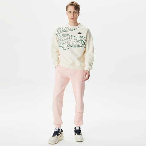  Lacoste Embroidered Kadın Pembe Eşofman Altı