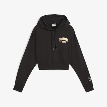  Puma Team Cropped Kadın Siyah Hoodie