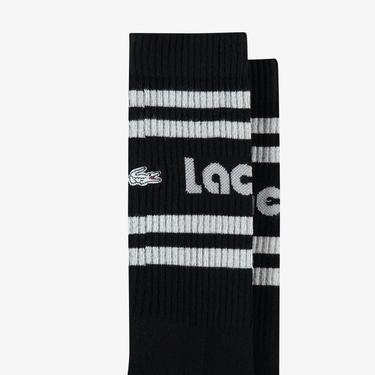  Lacoste Unisex Baskılı Siyah Çorap