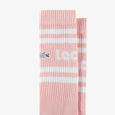  Lacoste Unisex Baskılı Pembe Çorap
